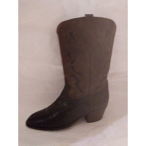 Rare designer DIFABRIZIO genuine lizard leather CUSTOM handmade BOOTS brown us10 main image 9